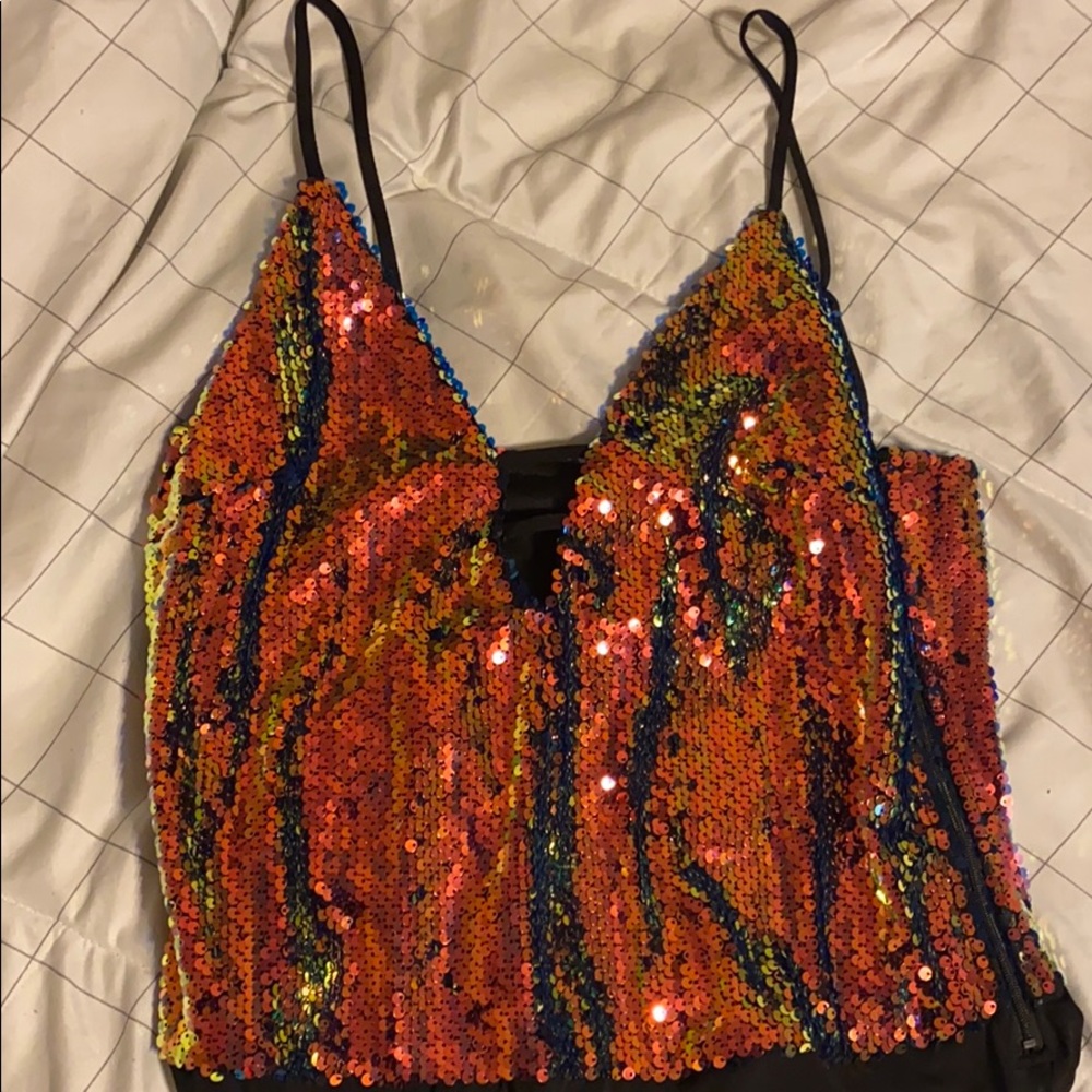 Rainbow Sequin Bodysuit